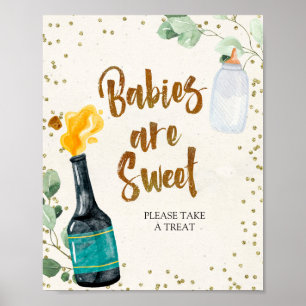 Poppen in flessen Babies zijn zoete Baby showers Poster