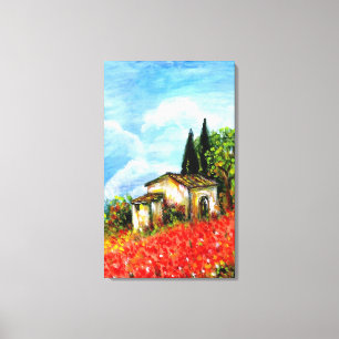 POPPEN IN TUSCANY CANVAS AFDRUK