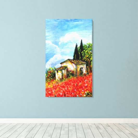 POPPEN IN TUSCANY CANVAS AFDRUK (Insitu (Houten vloer))