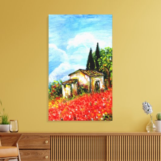 POPPEN IN TUSCANY CANVAS AFDRUK (Insitu (Woonkamer))