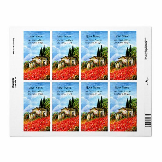 POPPEN IN TUSCANY ETIKET (Full Sheet)