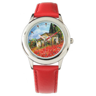 POPPEN IN TUSCANY LANDSCAPE HORLOGE