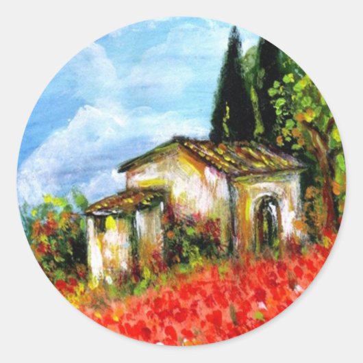 POPPEN IN TUSCANY RONDE STICKER (Voorkant)