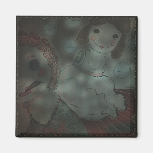 Poppen Kom tot leven: gebroken poppen (2 "x2") Magneet (Voorkant)