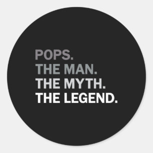 Poppen Man Myth Legend Opa Vaders Dag Verjaardag Ronde Sticker