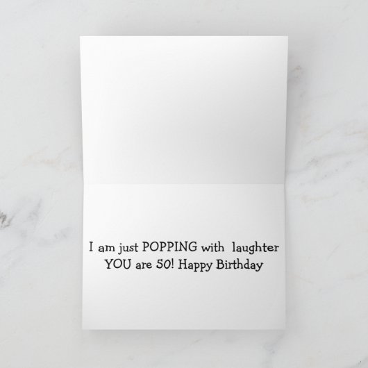 "POPPEN MET LAUGHTER" OMDAT U "50" BENT KAART (Binnen)