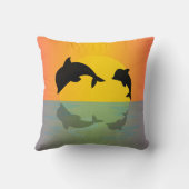 Poppen met rolvergrendeling op zonsondergang kussen (Achterkant)