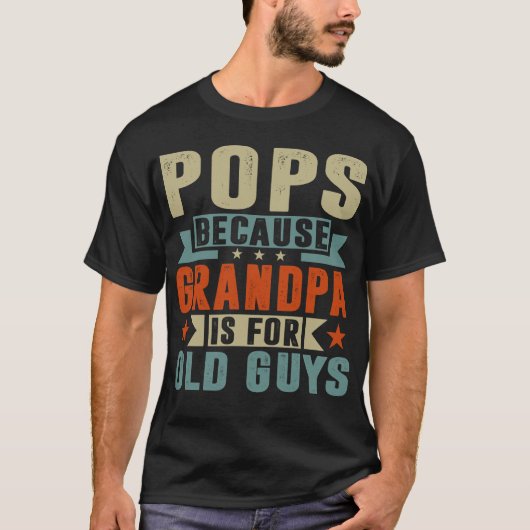 Poppen omdat opa voor oude jongens Vaderdag is T-shirt (Voorkant)