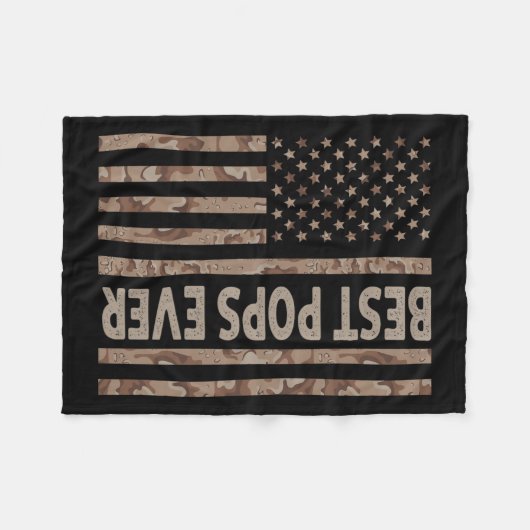 Poppen Ooit Amerikaanse Vlaggengrappige Opa Father Fleece Deken (Voorkant (Horizontaal))