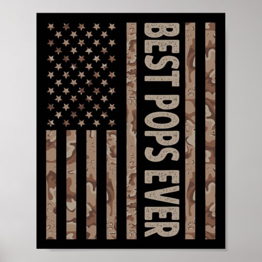 Poppen Ooit Amerikaanse Vlaggengrappige Opa Father Poster (Voorkant)