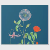 POPPEN OP DARK BLUE Wrapping Paper Cadeaupapier (Vlak)