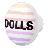 Poppen Roze Geel Paarse Waterverf Strepen Keramische Knop (Rechts)