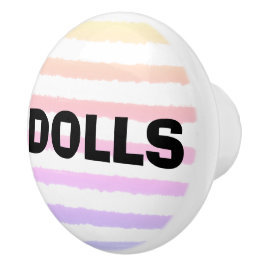 Poppen Roze Geel Paarse Waterverf Strepen Keramische Knop