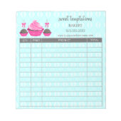 Poppen sluiten en Aqua Receipt Order Form Notitieblok (Voorkant)