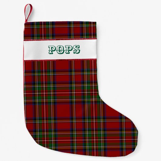 Poppen Stewart Plaid Kleine Kerstsok (Voorkant)