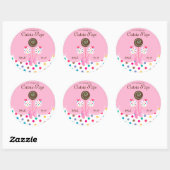 Poppen Stickers Bakkerij Stomme Stippen Roze Munt (Vel)