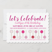 Poppen van de Birthday Party Baby Pink Cake Vrijge Kaart (Voorkant)