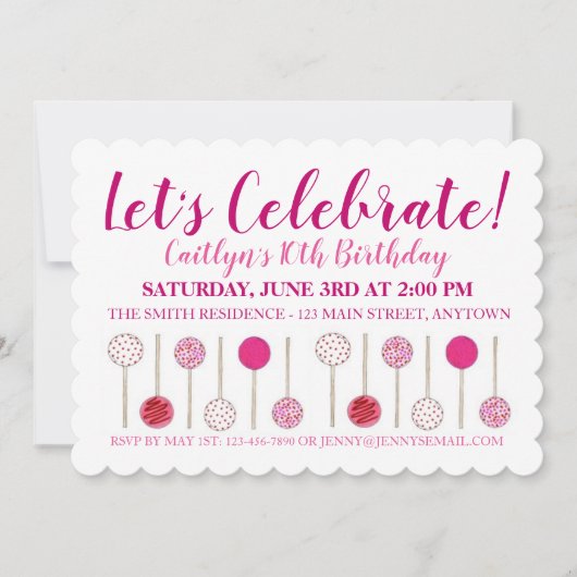 Poppen van de Birthday Party Baby Pink Cake Vrijge Kaart (Voorkant)