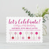 Poppen van de Birthday Party Baby Pink Cake Vrijge Kaart (Staand voorkant)