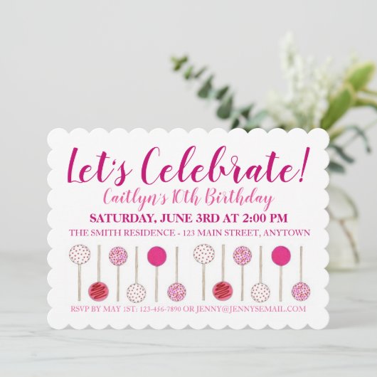 Poppen van de Birthday Party Baby Pink Cake Vrijge Kaart (Staand voorkant)