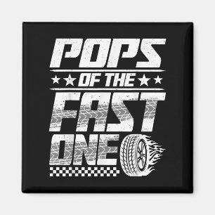 Poppen van de Fast One First Birthday Racing Car F Magneet