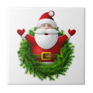 Poppen van de kerstman uit de kerstmis tegeltje