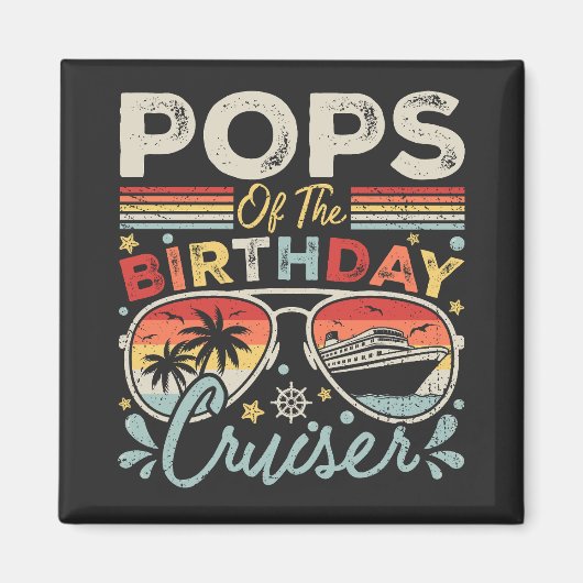 Poppen van het verjaardagscruiser vakantieplein magneet (Voorkant)