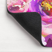 Poppen van roze en Paarse levendige bloemen Muismat (Hoek)