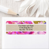 Poppen van roze Paars goudkleurige bloemetjes Etiket (Insitu)