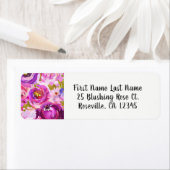 Poppen van roze Paars goudkleurige bloemetjes Etiket (Insitu)