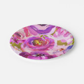 Poppen van roze Paars goudkleurige bloemetjes Papieren Bordje (Gekanteld)