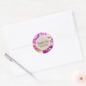 Poppen van roze Paars goudkleurige bloemetjes Ronde Sticker (Envelop)