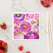 Poppen van roze Paars goudkleurige bloemetjes Servetten (Insitu)