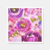 Poppen van roze Paars goudkleurige bloemetjes Servetten (Voorkant)