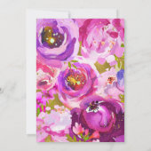 Poppen van roze Paarse gouden moderne bloemenbruil Kaart (Achterkant)