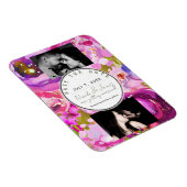 Poppen van Roze & Paarse Levendige Bloemen Save th Magneet (Rechterzijde)