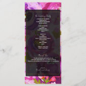 Poppen van Roze Paarse Vibrant Floral Wedding Prog Programmakaart (Achterkant)