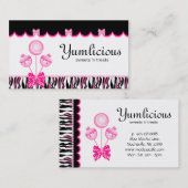 Poppen Visitekaartje Bakkerij Retro Roze zwart (Voorkant / Achterkant)