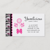 Poppen Visitekaartje Bakkerij Retro Roze zwart (Achterkant)