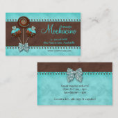 Poppen Visitekaartje Bakkerij Sparkle Blue Brown (Voorkant / Achterkant)