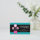 Poppen Visitekaartje Bakkerij Zebra Retro Blue (Staand voorkant)