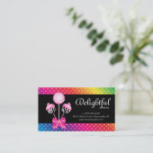 Poppen Visitekaartje Bakkerij Zebra Retro Regenboo (Staand voorkant)