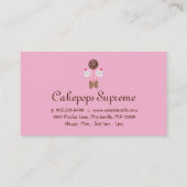 Poppen Visitekaartje Polka Dots roze chocolade (Achterkant)