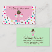 poppen Visitekaartje Polka Dots roze Mint (Voorkant / Achterkant)