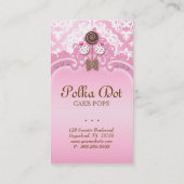 Poppen Visitekaartje Retro Damask Pink White (Achterkant)