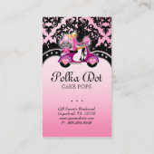 Poppen Visitekaartje zwart scooter zwart roze (Achterkant)