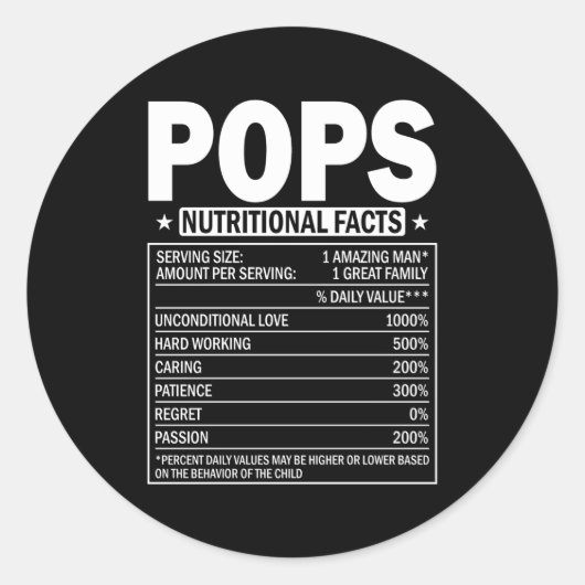 Poppen Voeding Feiten Vaders Dag Papa Ronde Sticker (Voorkant)