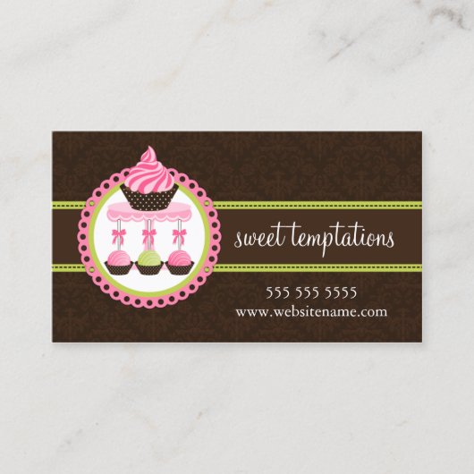 Poppen voor gebak en taart visitekaartje (Voorkant)