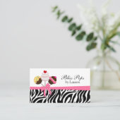 Poppen Zebra Stripes Ribbon Bakery Visitekaartje (Staand voorkant)