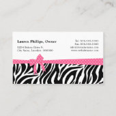 Poppen Zebra Stripes Ribbon Bakery Visitekaartje (Achterkant)